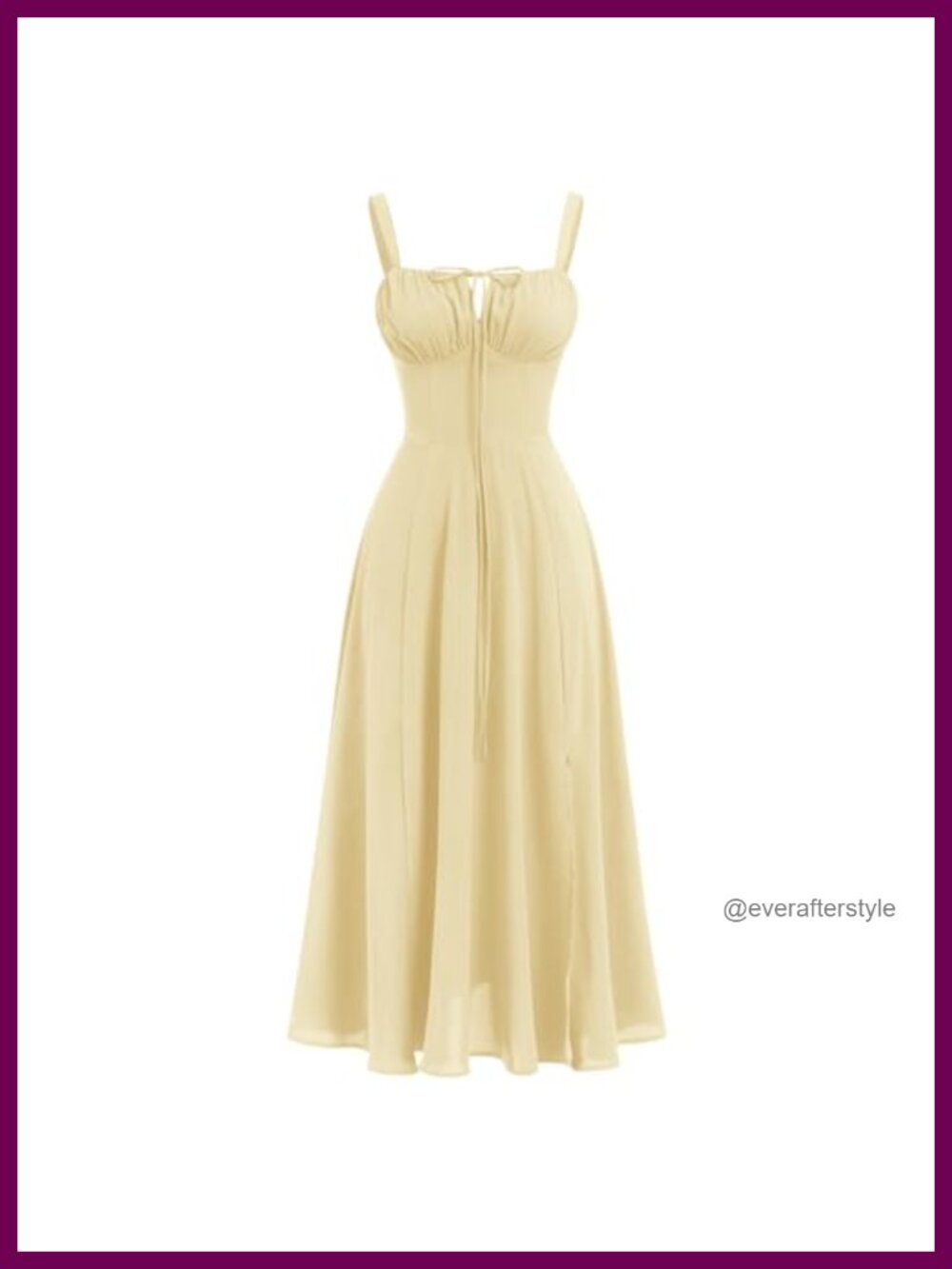 Women Floral Corset Midi Dress Lace Up Slit A-Line Sundress